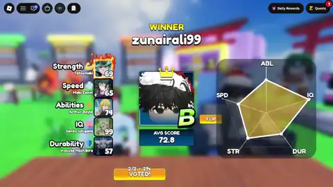 Build An Anime Character spin resolving into a character result